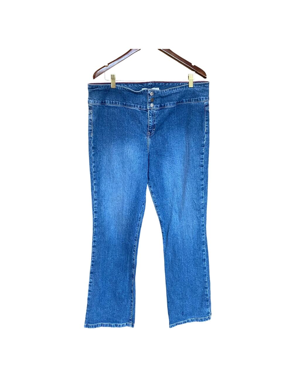 Vintage Y2K Tommy Hilfiger Bareback Wide Waistband Bootcut Jeans Sz 16